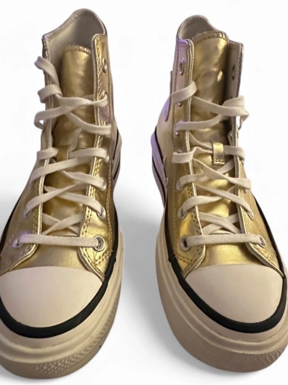 Converse Chuck Taylor All Star Lift Gold Platform High-Top Sneakers US 7.5